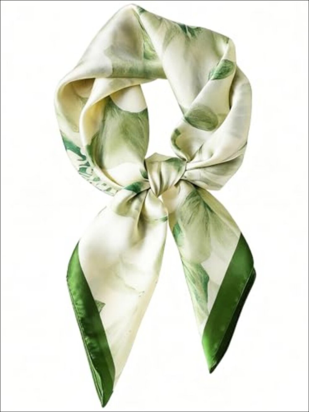 Satin Bandana Head Scarf Floral Neckerchief Wrap Lightweight Silk-Like